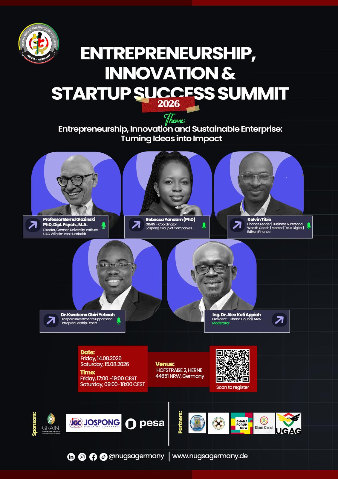 Summit poster listing speakers and sponsors